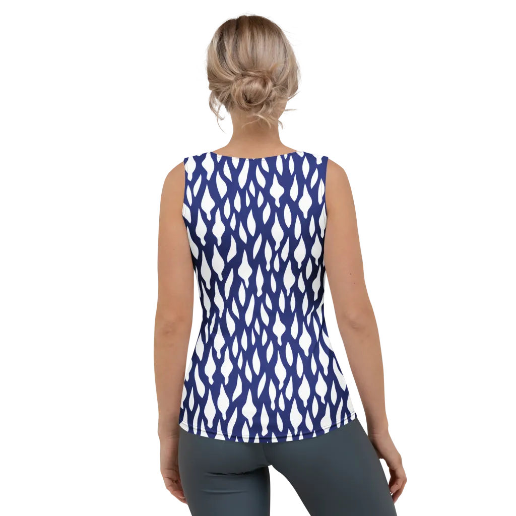 Indigo Interlace on Women's Tank Top — Back