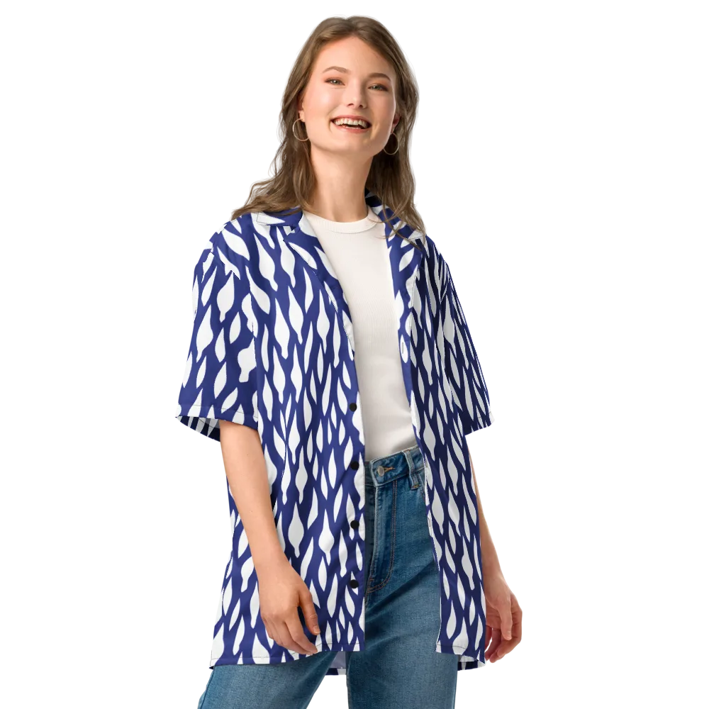 Indigo Interlace on Button Shirt — Front