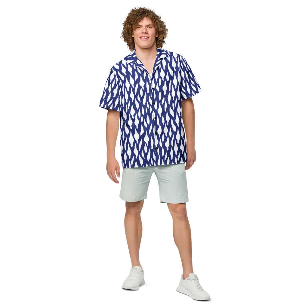 Indigo Interlace on Button Shirt — Front