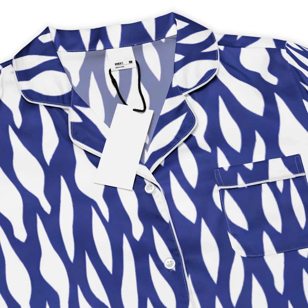 Indigo Interlace on Women's Short Sleeve Pajama Top — Product details