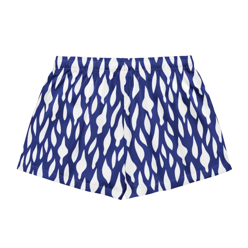 Indigo Interlace on Women's Pajama Shorts — Back