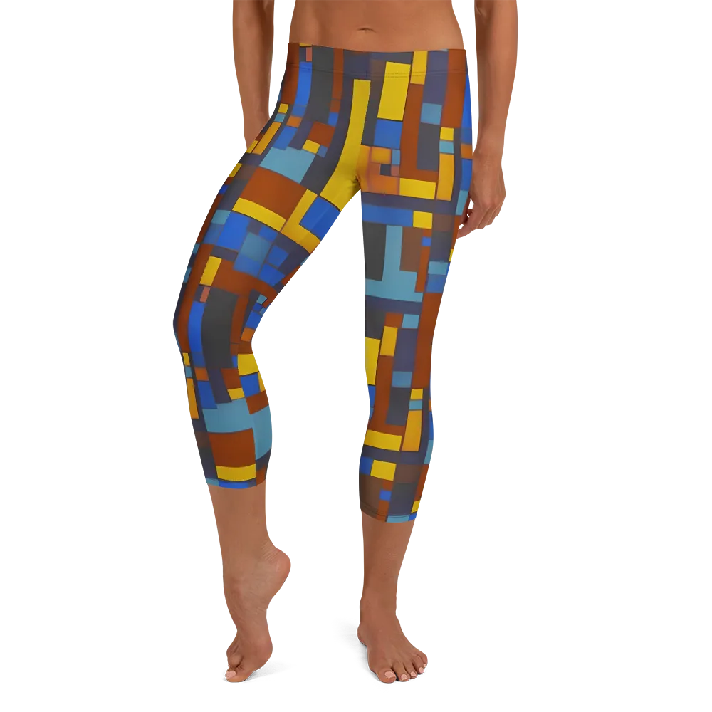Modernist Ember on Capri Leggings — Front