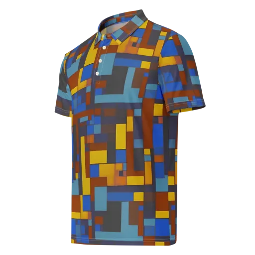 Modernist Ember on a Men's Slim Fit Polo Shirt