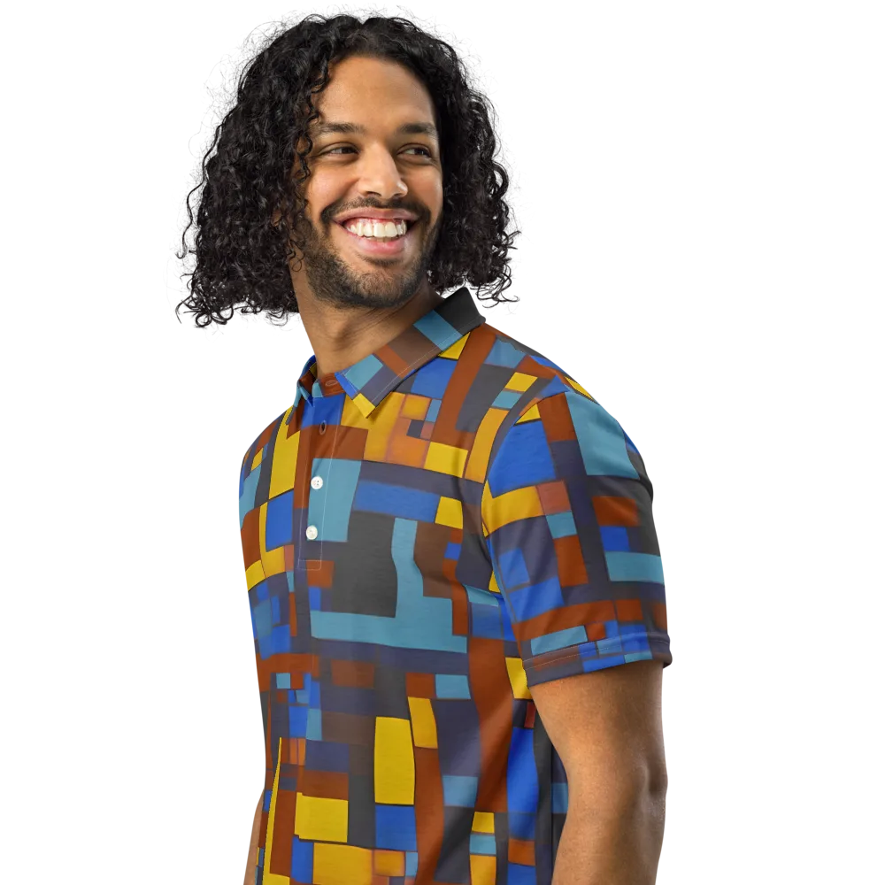 Modernist Ember on Men's Slim Fit Polo Shirt — Left Front