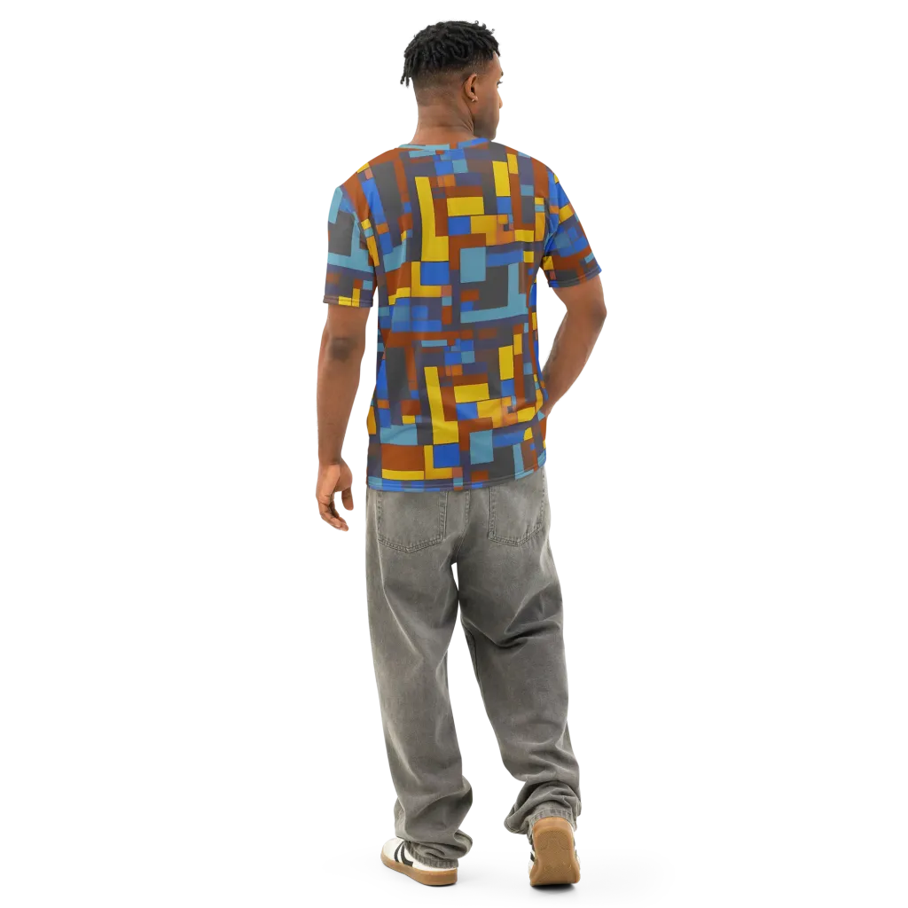Modernist Ember on Men's Cotton Crew Neck T-Shirt — Back