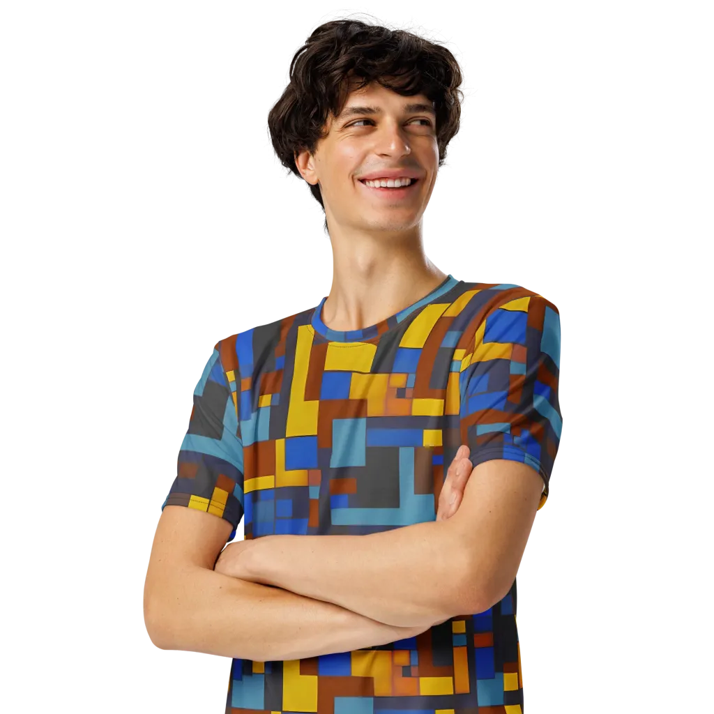 Modernist Ember on Men's Crew Neck T-Shirt — Left Front