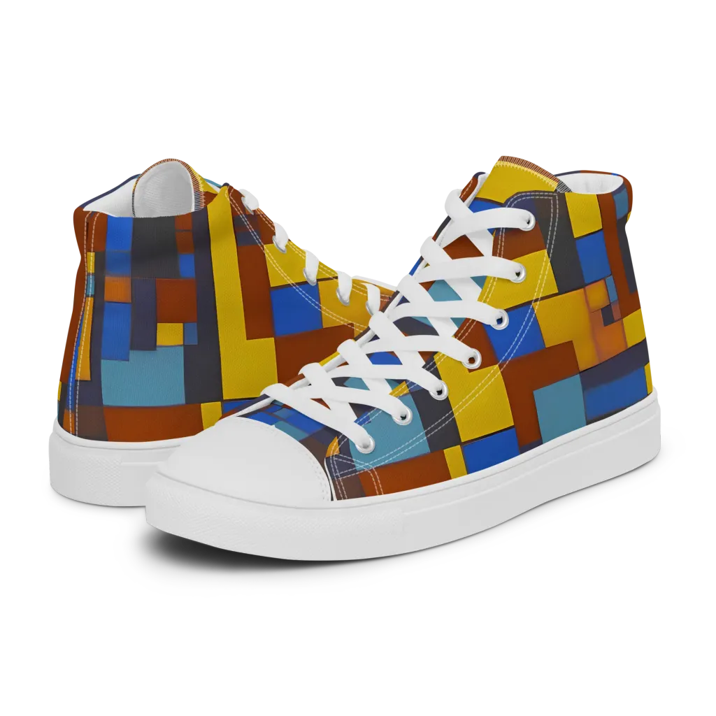 Modernist Ember on Men's High Top Canvas Shoes — Left