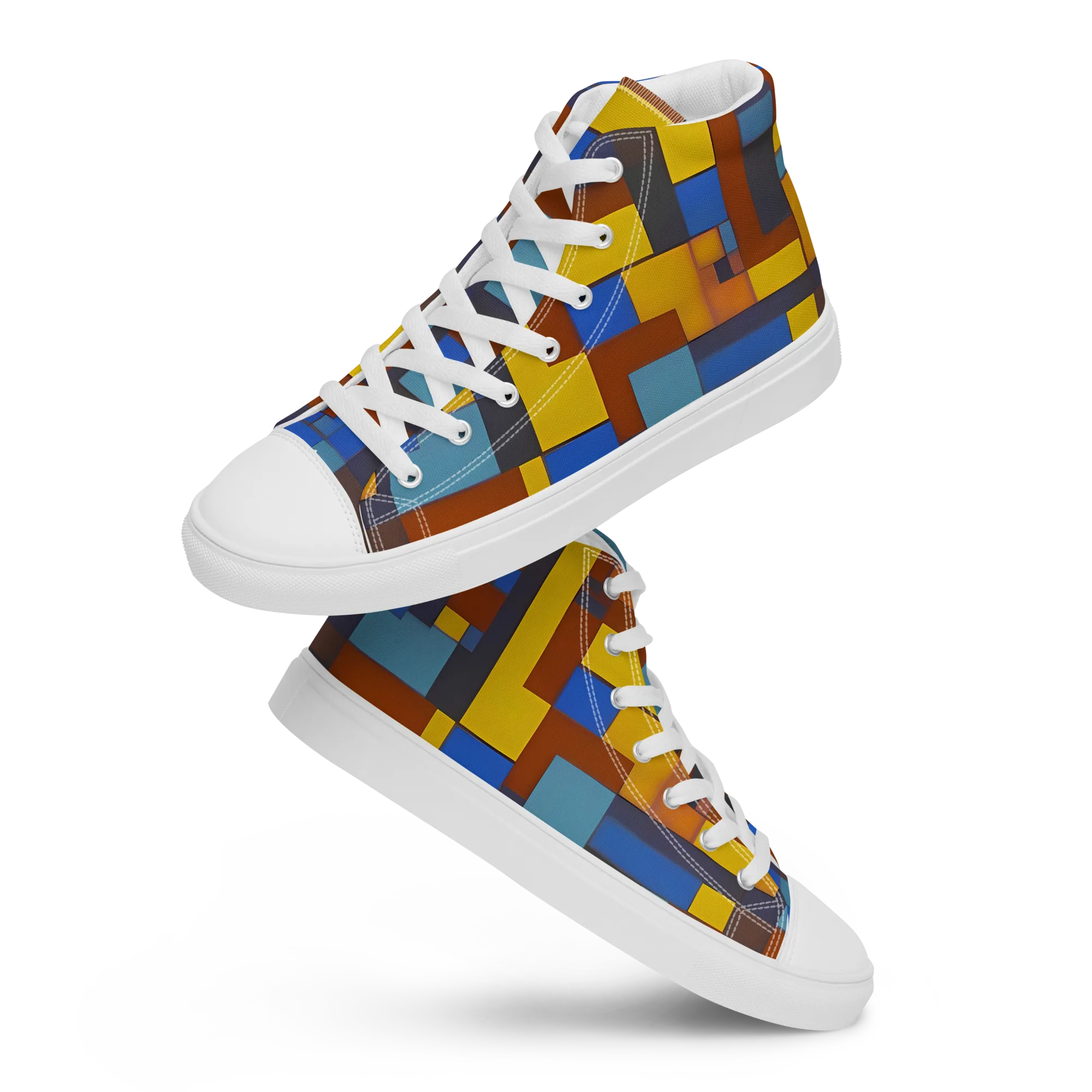 Modernist Ember on Men's High Top Canvas Shoes — Front