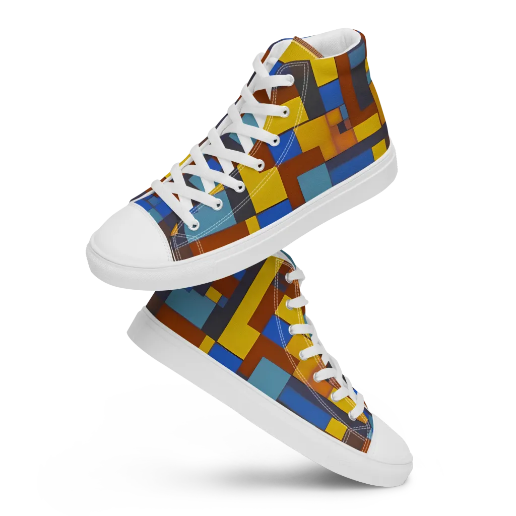 Modernist Ember on Men's High Top Canvas Shoes — Front