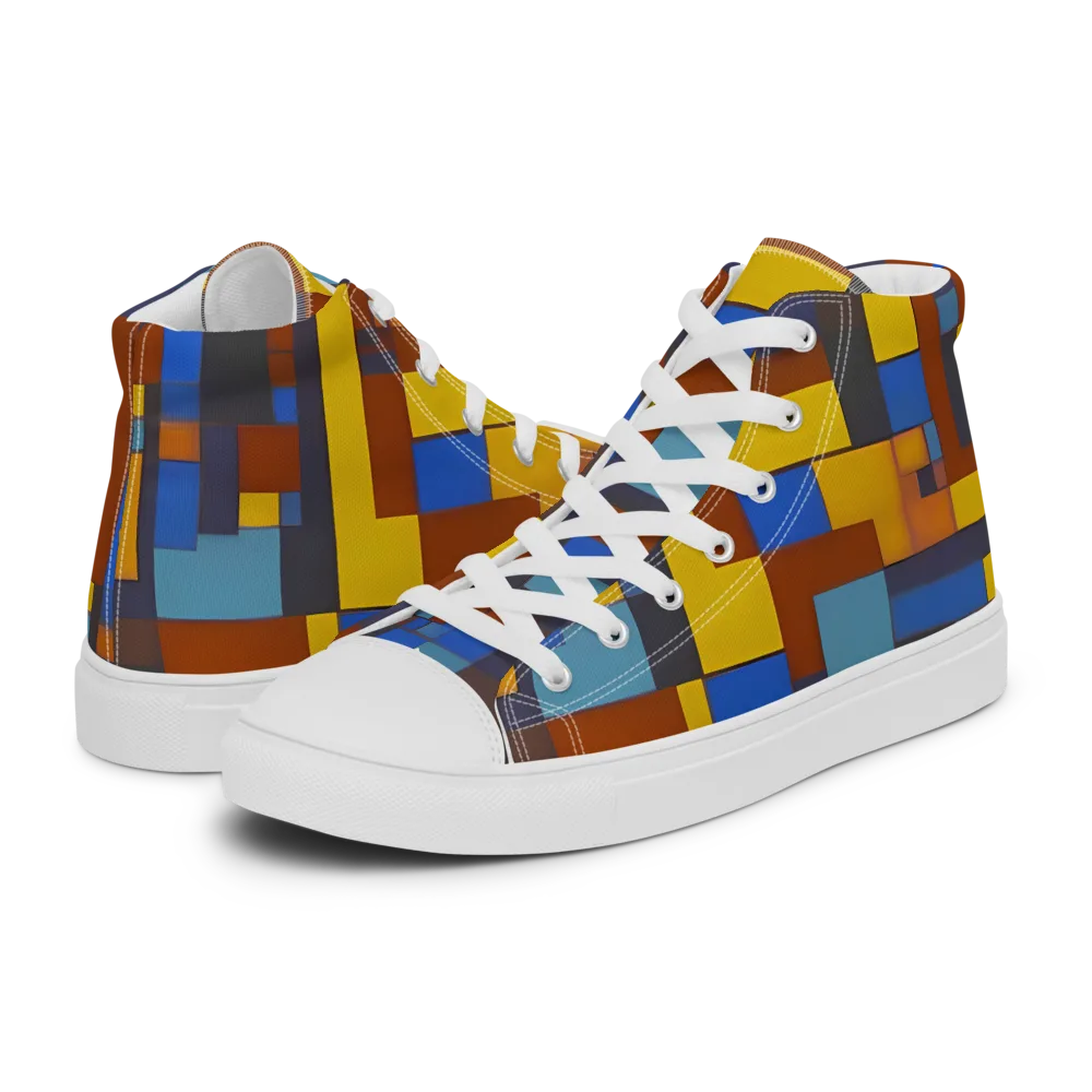 Modernist Ember on Women's High Top Canvas Shoes — Left