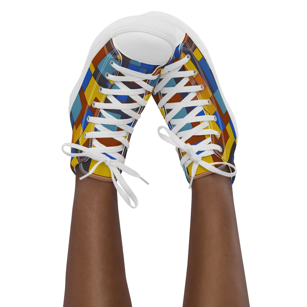 Modernist Ember on Women's High Top Canvas Shoes — Front