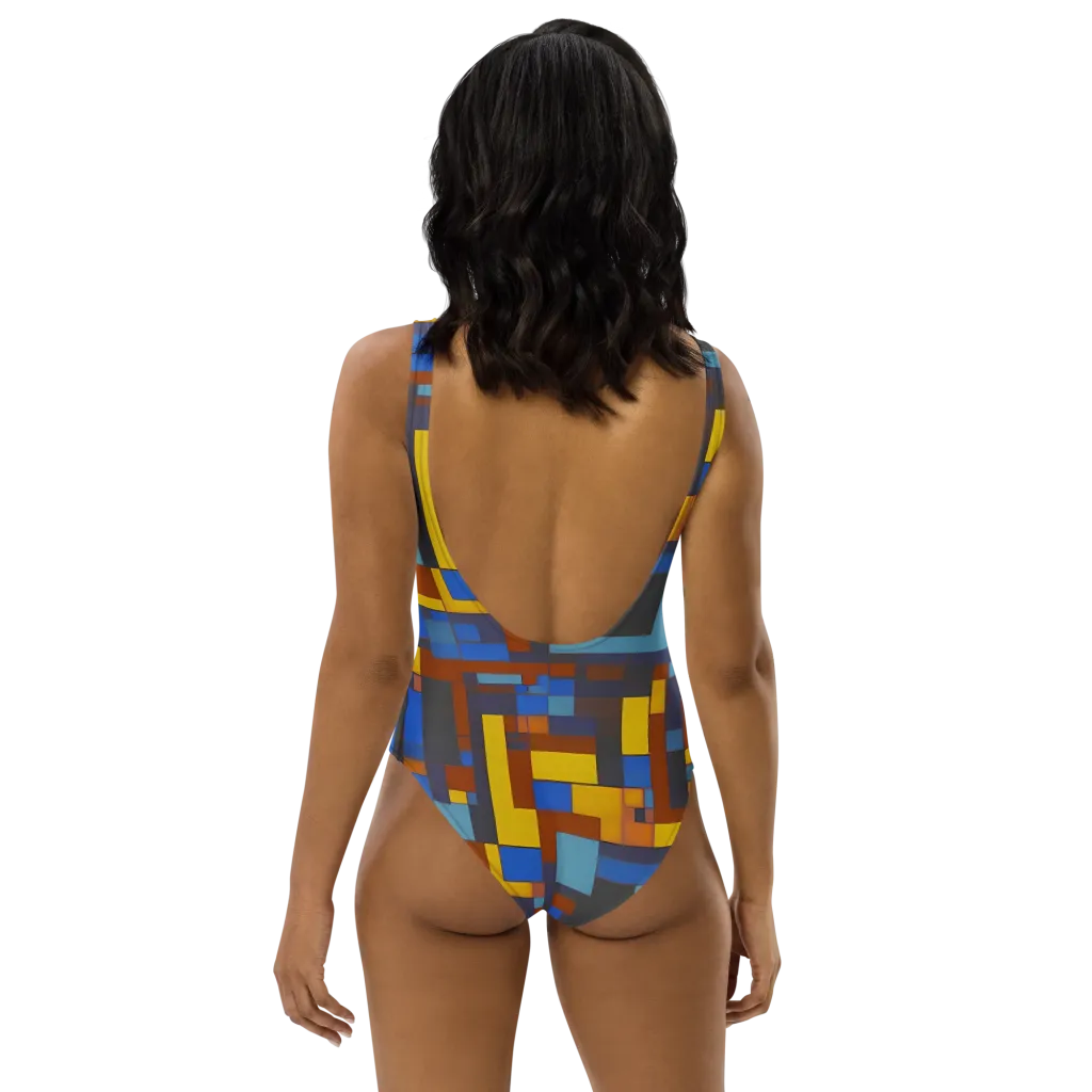 Modernist Ember on One-Piece Swimsuit — Back