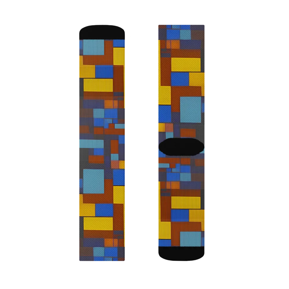 Modernist Ember on Socks — Left Sock