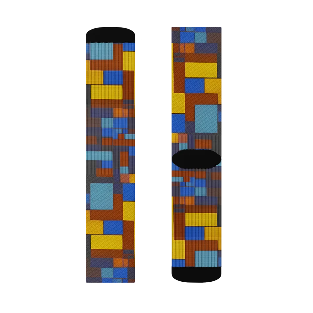 Modernist Ember on Socks — Right Sock