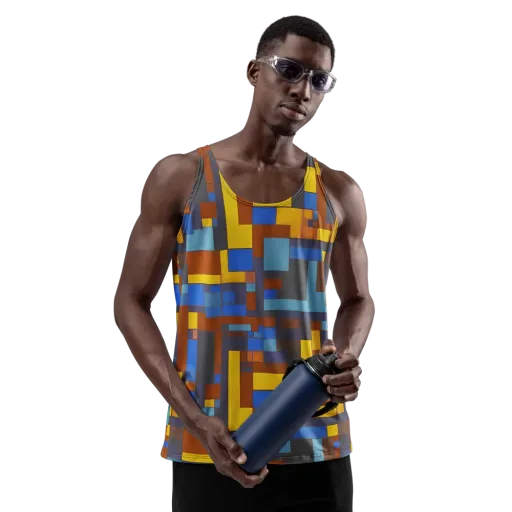 Modernist Ember on a Men's Tank Top