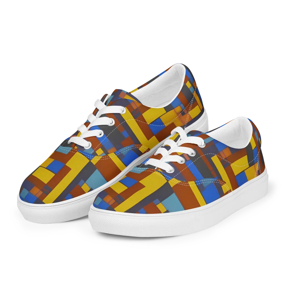 Modernist Ember on Men's Lace-Up Canvas Shoes — Left Front