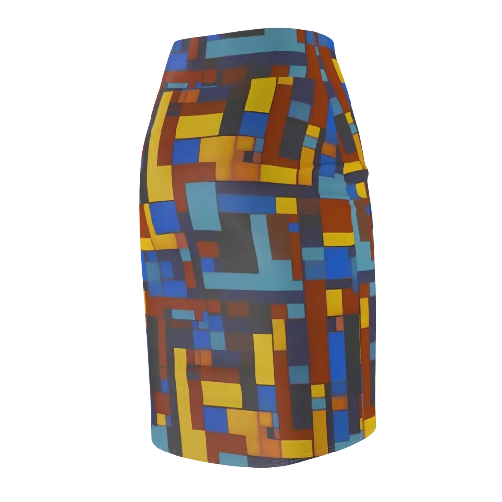 Modernist Ember on Pencil Skirt — Back Side