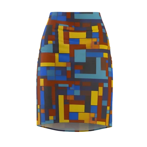 Modernist Ember on a Pencil Skirt
