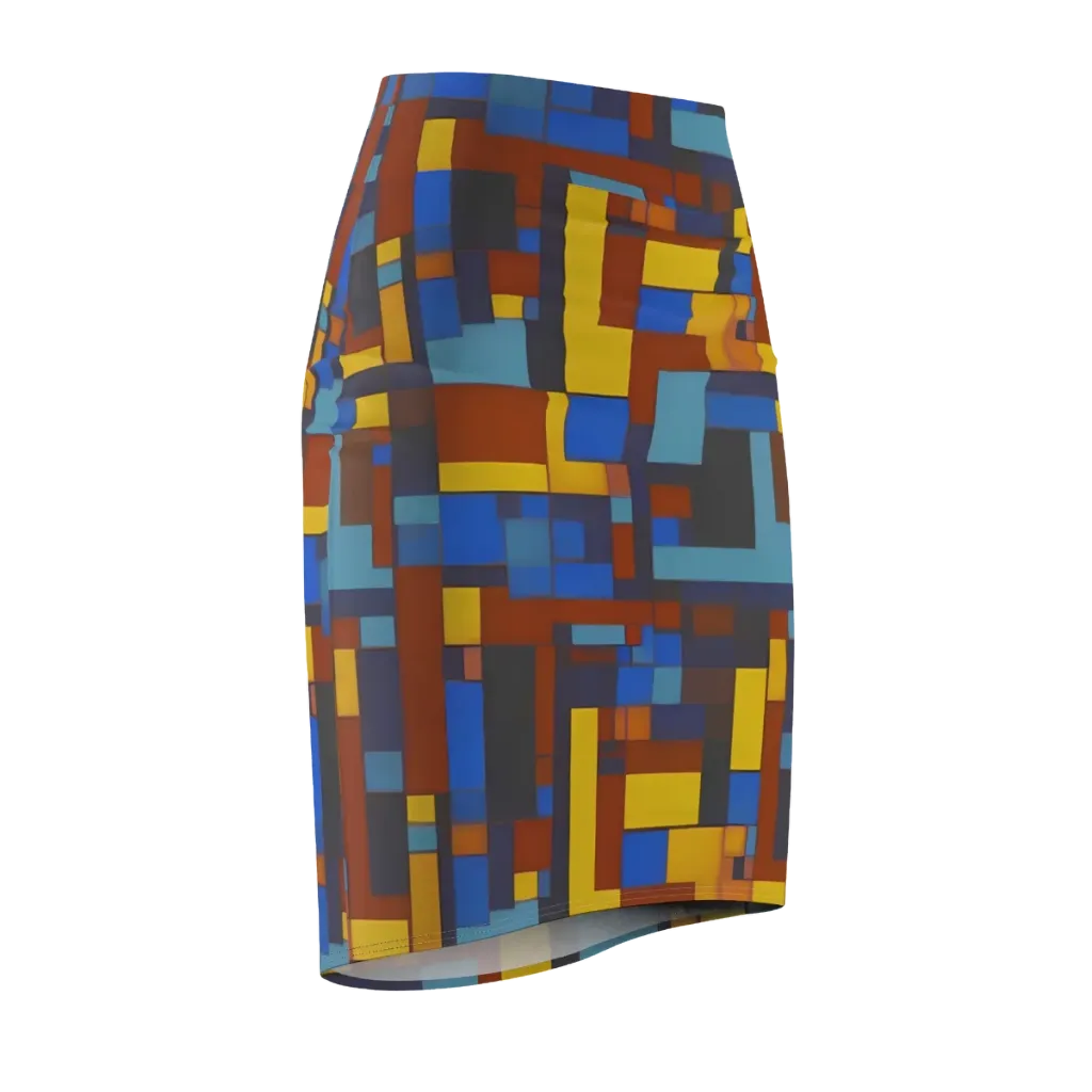 Modernist Ember on Pencil Skirt — Front Side