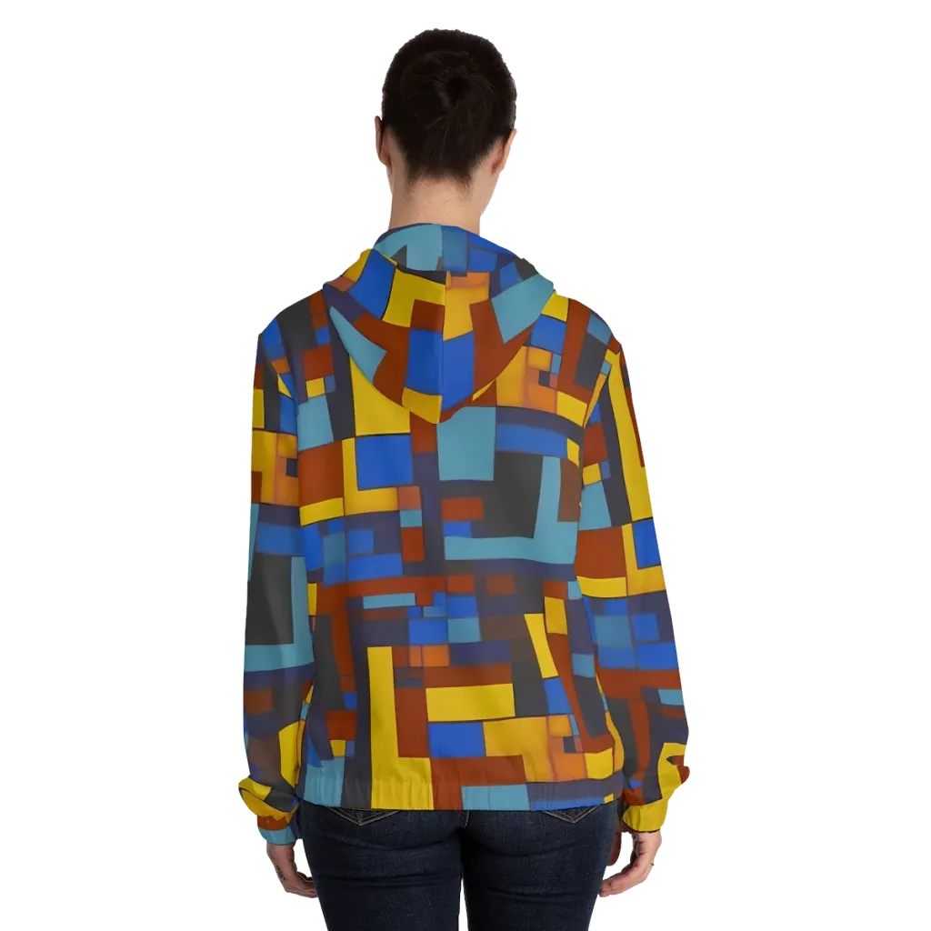 Modernist Ember on Women's Full-Zip Hoodie — Back On Person