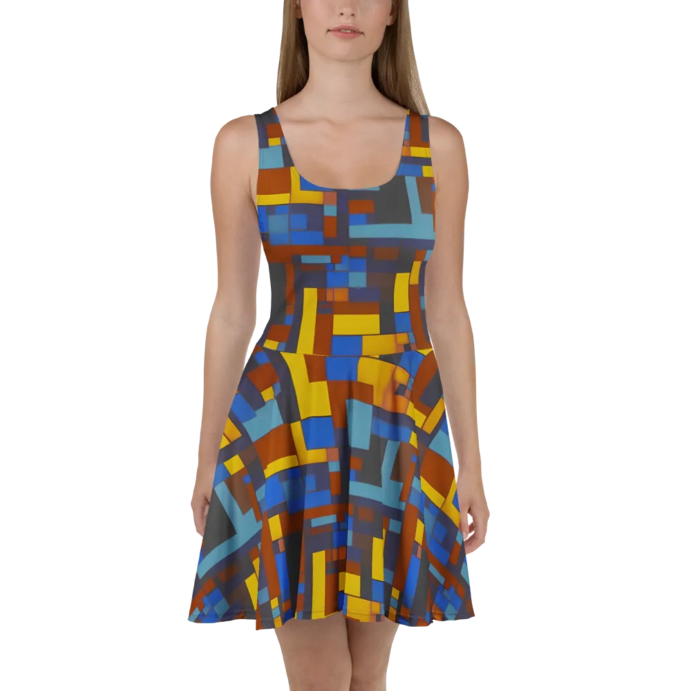Modernist Ember on Skater Dress — Front