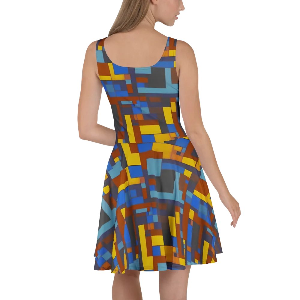 Modernist Ember on Skater Dress — Back