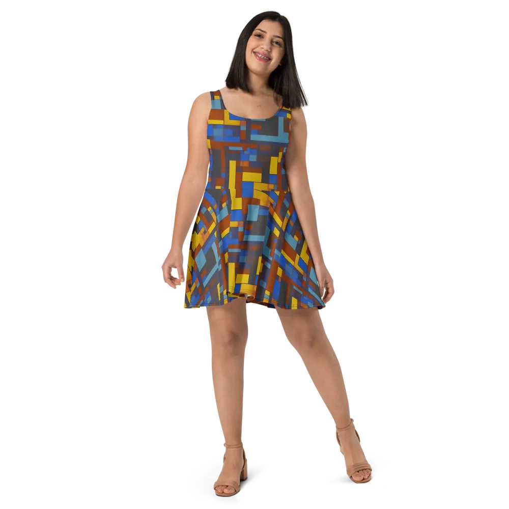 Modernist Ember on Skater Dress — Front