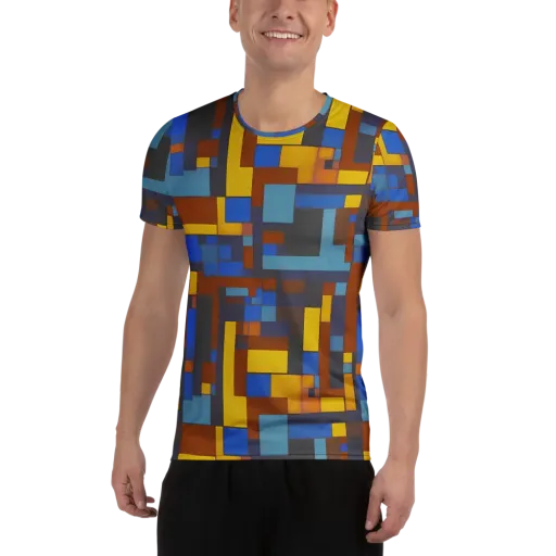 Modernist Ember on a Men's Athletic T-Shirt