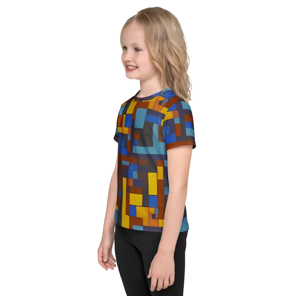 Modernist Ember on Kids Crew Neck T-Shirt — Left