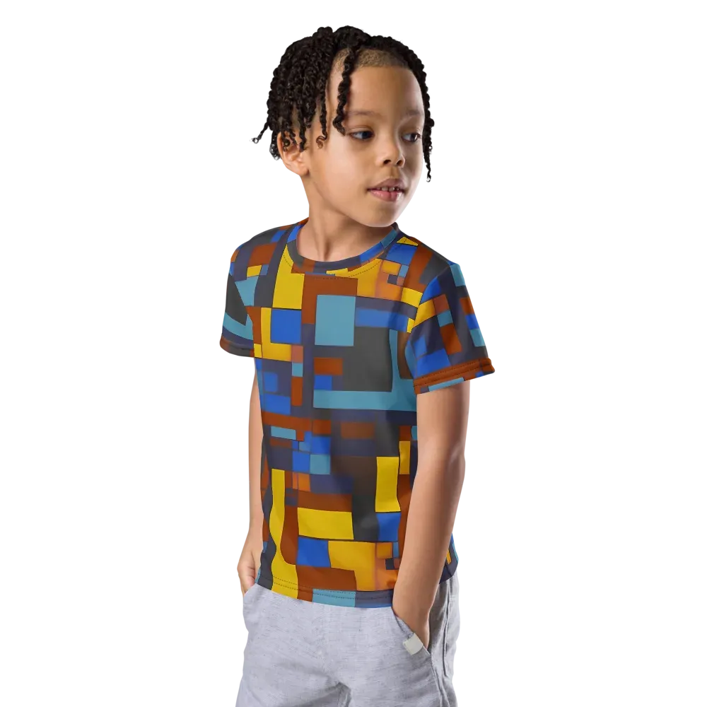 Modernist Ember on Kids Crew Neck T-Shirt — Left Front