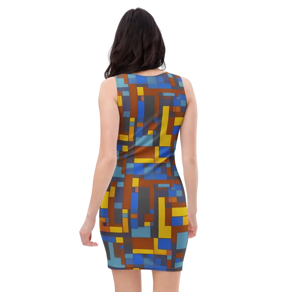 Modernist Ember on Bodycon Dress — Back