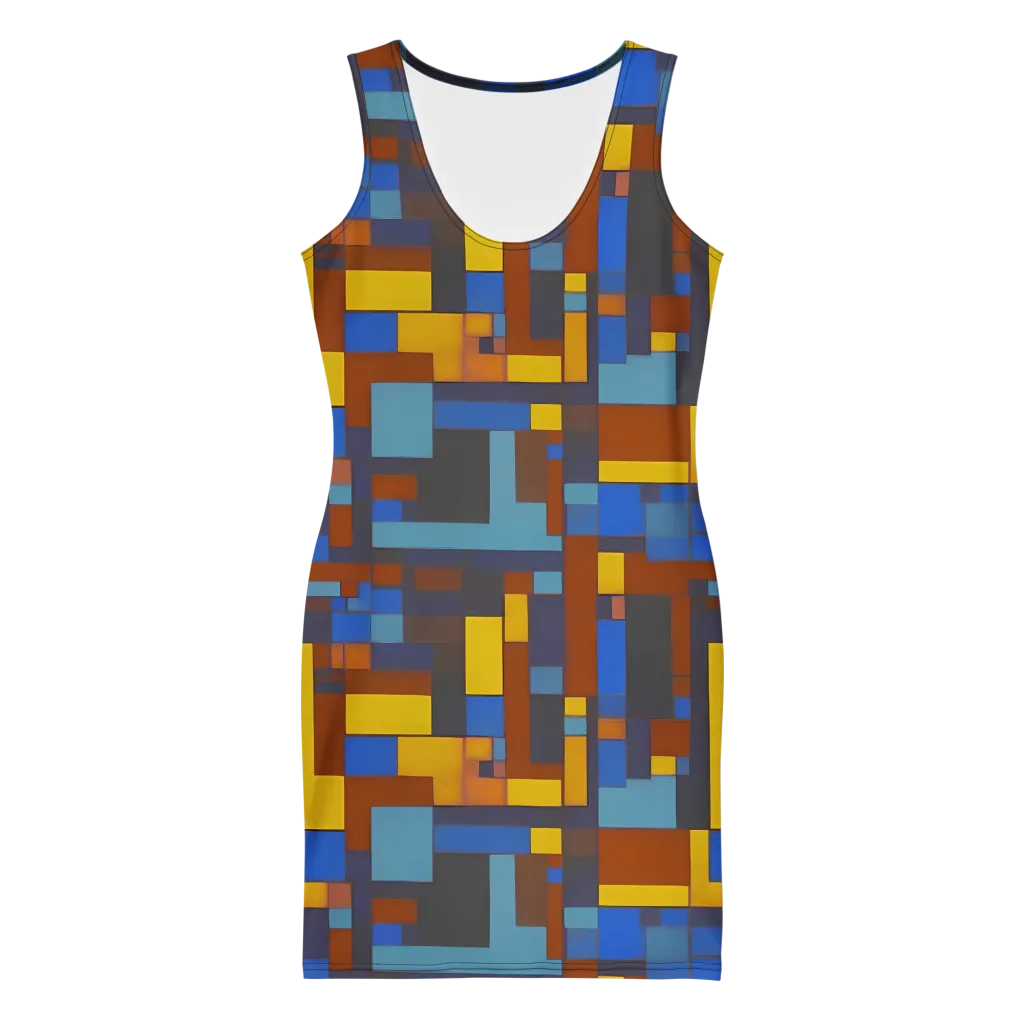 Modernist Ember on Bodycon Dress — Front