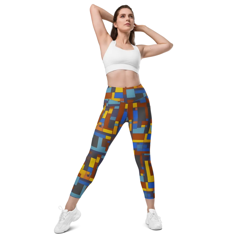 Modernist Ember on Leggings with Pockets — Front