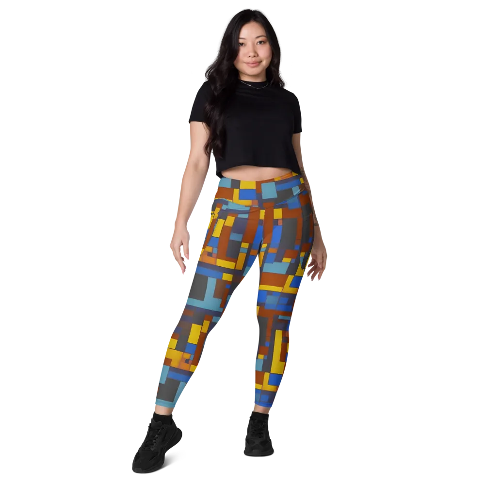 Modernist Ember on Leggings with Pockets — Front