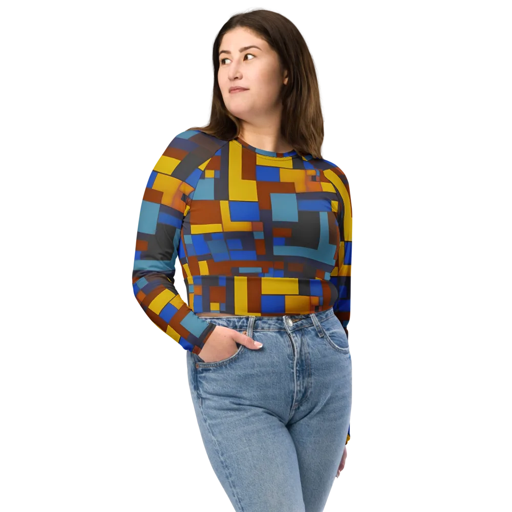 Modernist Ember on Long Sleeve Crop Top — Front