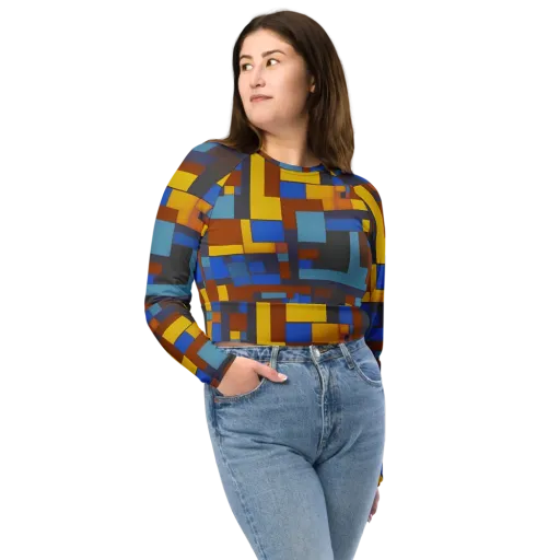 Modernist Ember on a Long Sleeve Crop Top