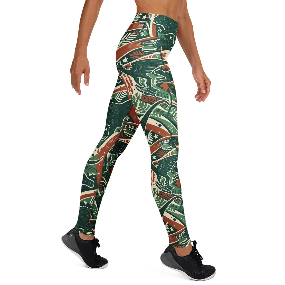 Rocket Menagerie on Yoga Leggings — Right