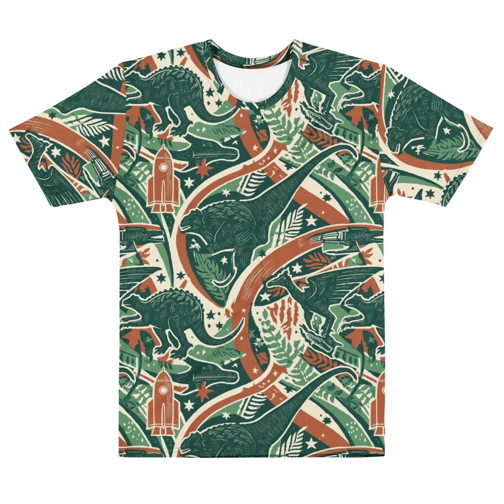 Rocket Menagerie on Men's Cotton Crew Neck T-Shirt — Front