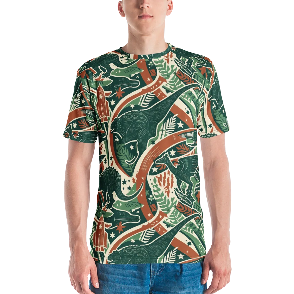 Rocket Menagerie on Men's Crew Neck T-Shirt — Front