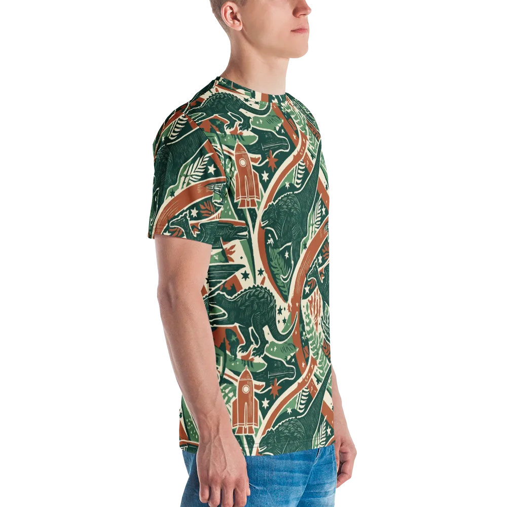 Rocket Menagerie on Men's Crew Neck T-Shirt — Right