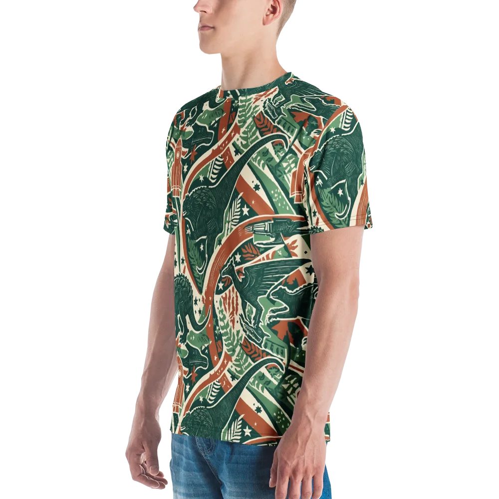 Rocket Menagerie on Men's Crew Neck T-Shirt — Left