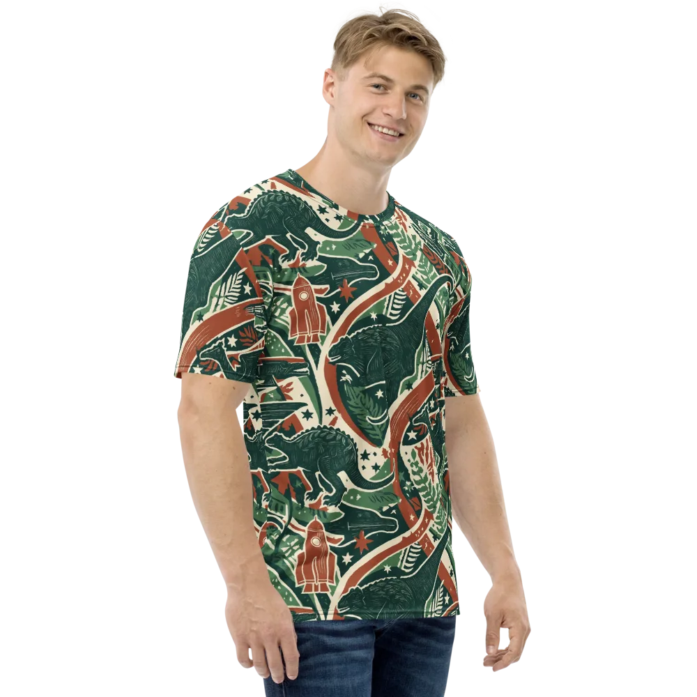 Rocket Menagerie on Men's Crew Neck T-Shirt — Right