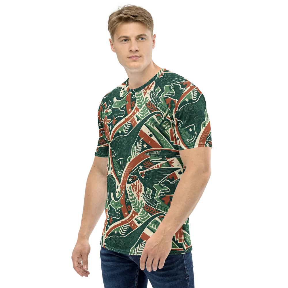 Rocket Menagerie on Men's Crew Neck T-Shirt — Left