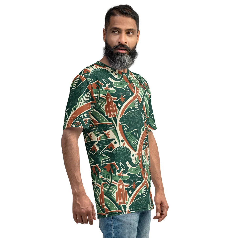 Rocket Menagerie on Men's Crew Neck T-Shirt — Right