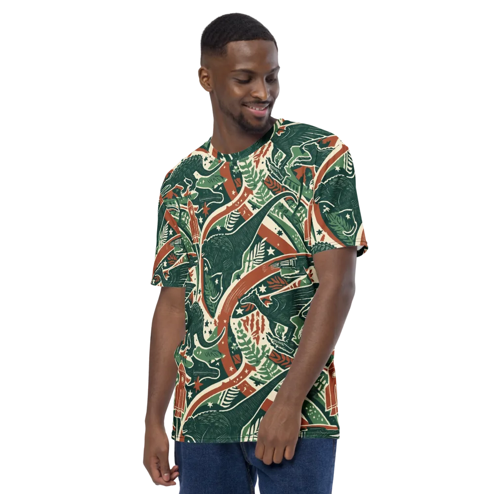 Rocket Menagerie on Men's Crew Neck T-Shirt — Left