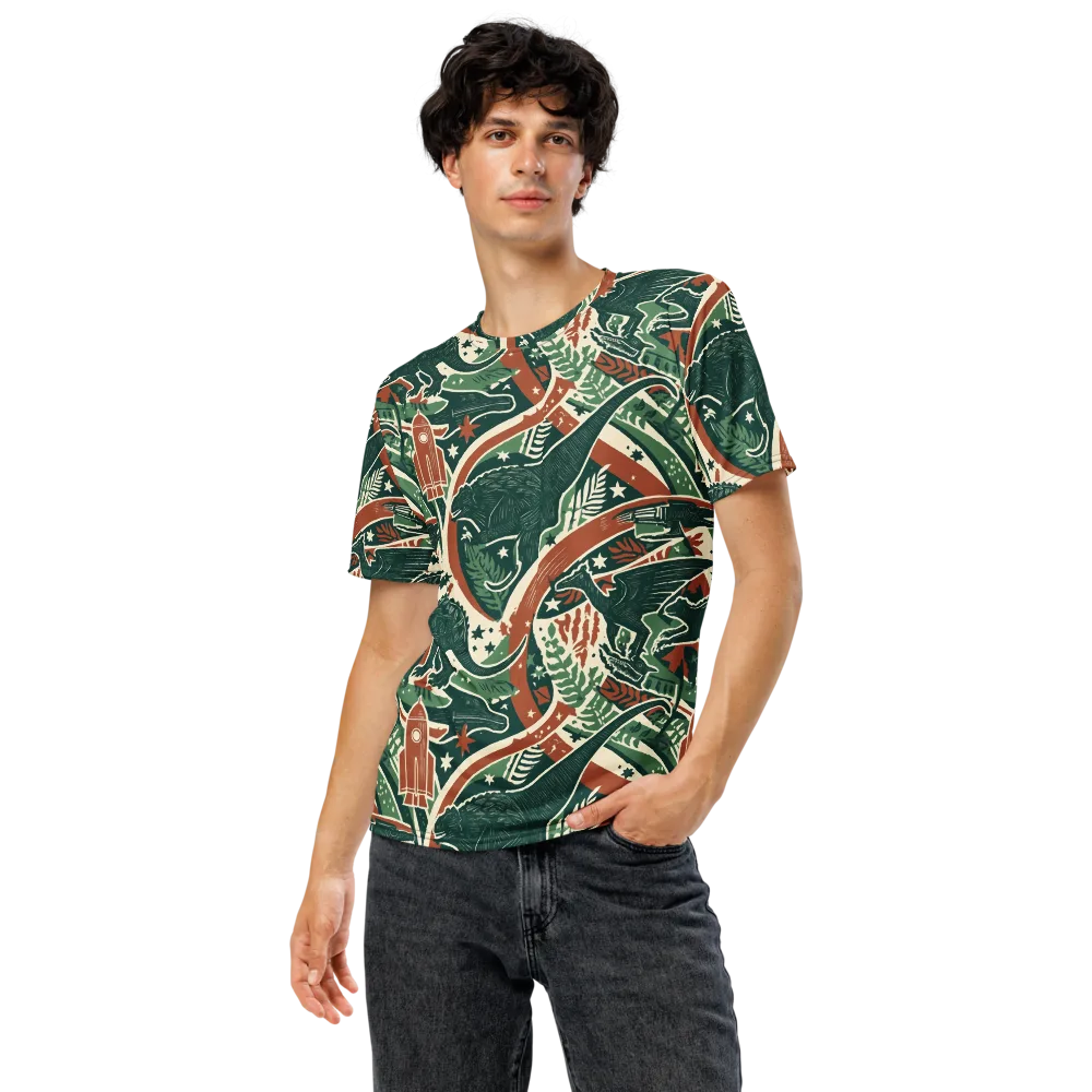Rocket Menagerie on Men's Crew Neck T-Shirt — Front