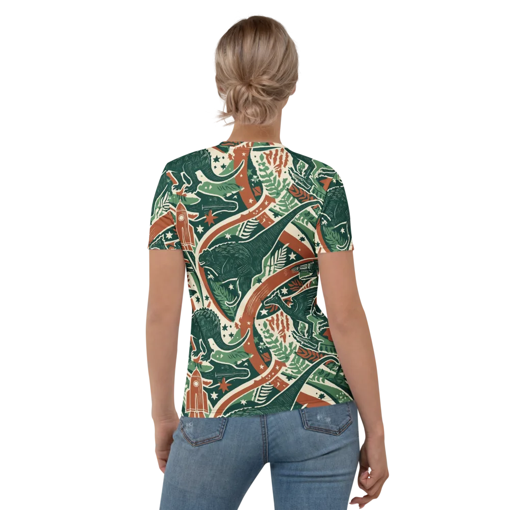 Rocket Menagerie on Women's Crew Neck T-Shirt — Back
