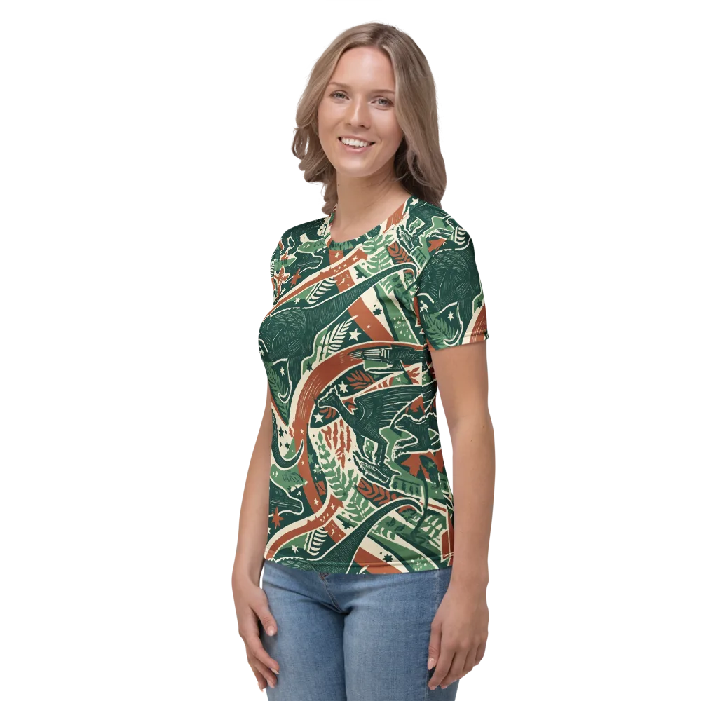 Rocket Menagerie on Women's Crew Neck T-Shirt — Left