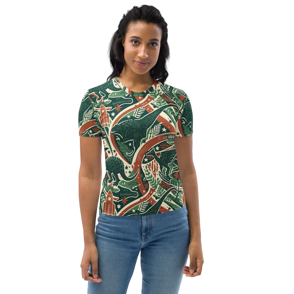 Rocket Menagerie on Women's Crew Neck T-Shirt — Front