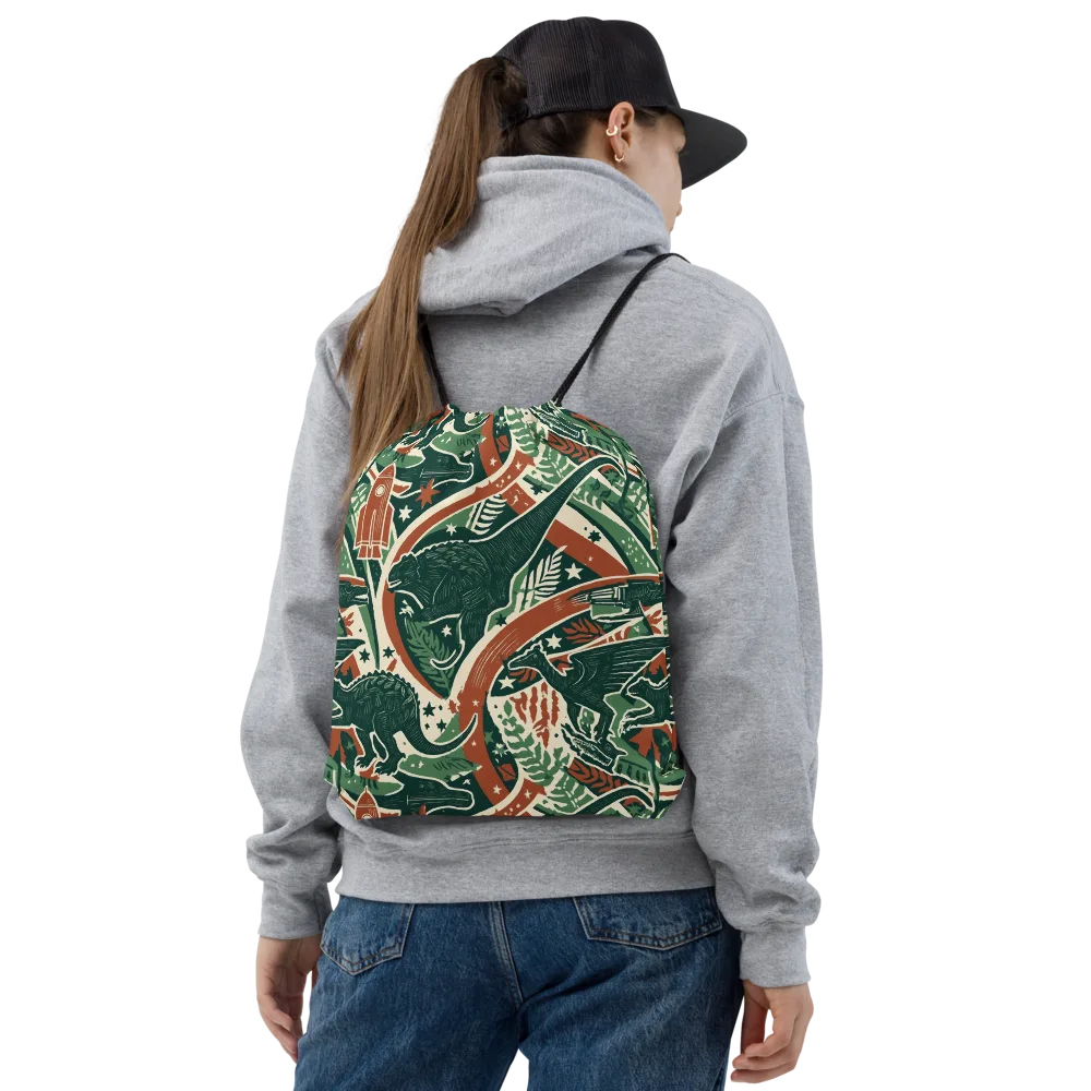 Rocket Menagerie on Drawstring Bag — Front